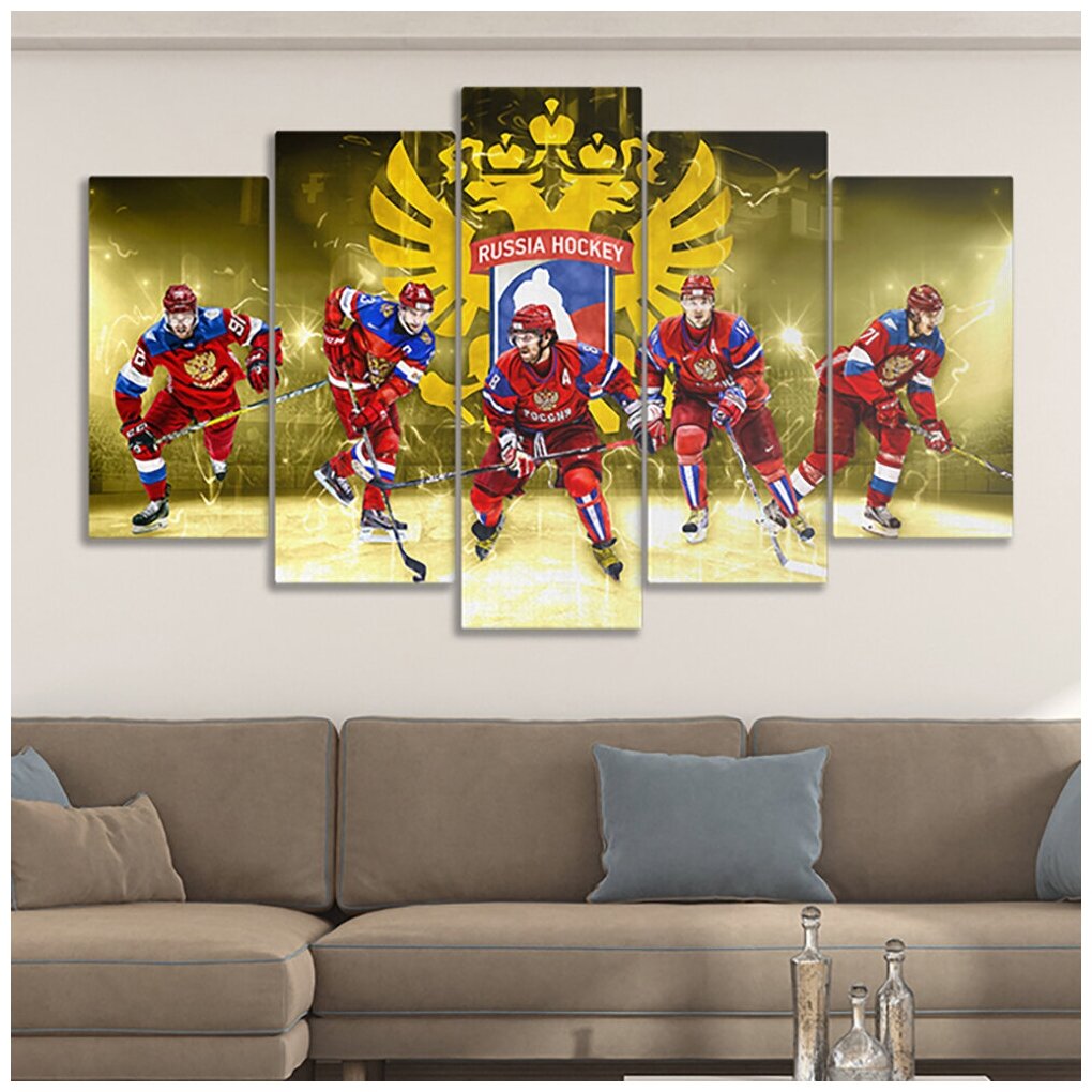 Модульная картина Сборная России по хоккею 100х60см