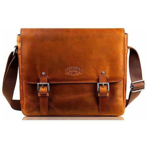 фото Сумка через плечо klondike digger «joe», натуральная кожа цвета коньяк, 28 x 32 x 8 см