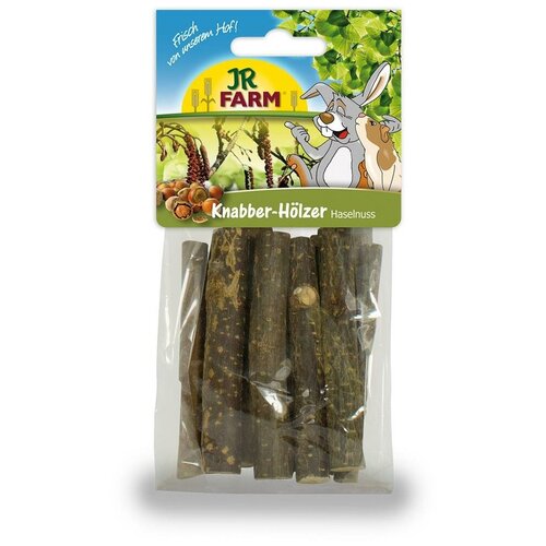 Jr farm 02093 Functional Hazelnut Nibble-Branches Лакомые палочки для грызения для всех видов грызунов, из лесного ореха 10 шт, 60гр, 60 гр (2 штуки)