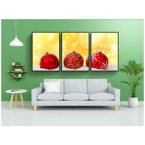 фото Набор модулных постеров для интерьера "рождественский бал, безделушки, празднование" 60x90 см. в тубусе, без рамки lotsprints