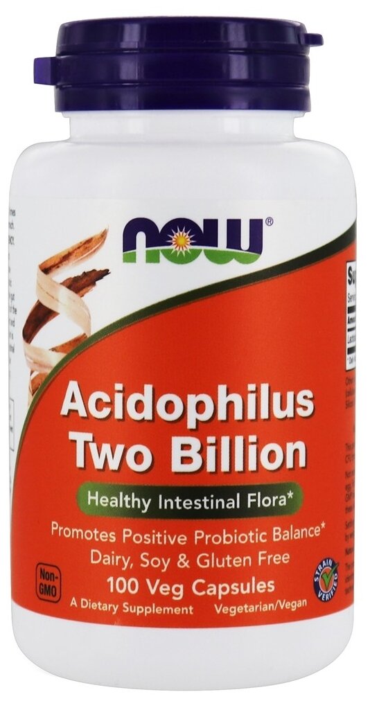 Капсулы NOW Acidophilus Two Billion, 340 г, 100 шт.