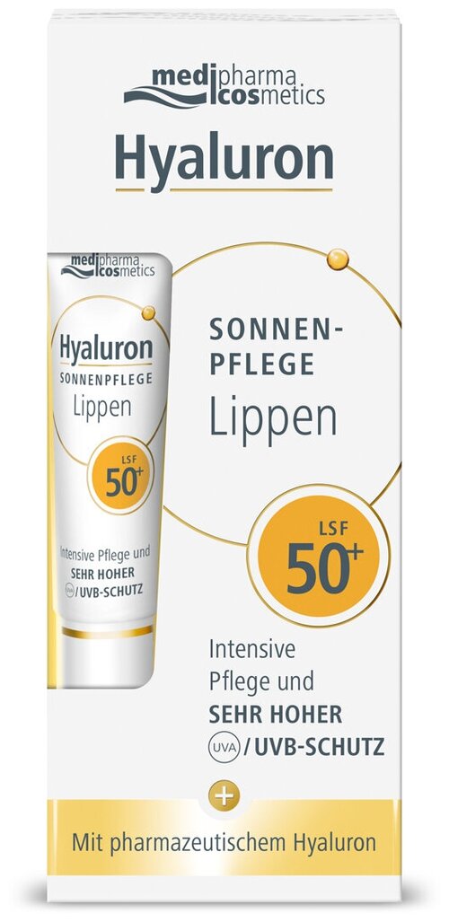 Medipharma cosmetics Hyaluron Солнцезащитный крем для губ SPF 50+, 7 мл