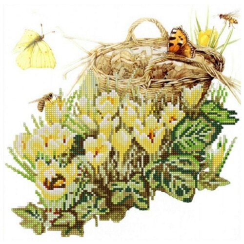 Крокусы (рис. на сатене 25х25) 25х25 Конек 1210 25х25 Конек 1210)