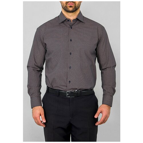 фото Рубашка мужская длинный рукав greg 253/319/1241/1, прямой силуэт / сlassic fit, цвет синий, рост 174-184, размер ворота 42