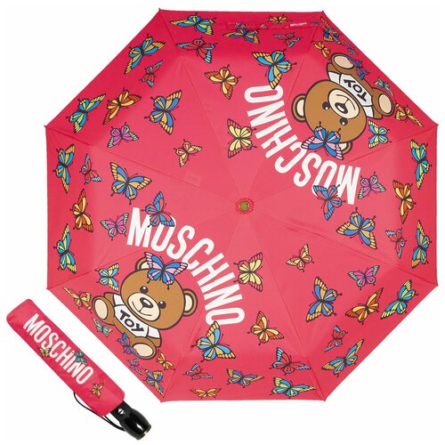 Зонт складной Moschino 8129-OCJ Butterfly Bear Fuxia