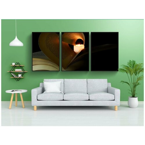 фото Модульный постер "книга, читать, литература" 180x90 см. из 3х частей в тубусе, без рамки lotsprints