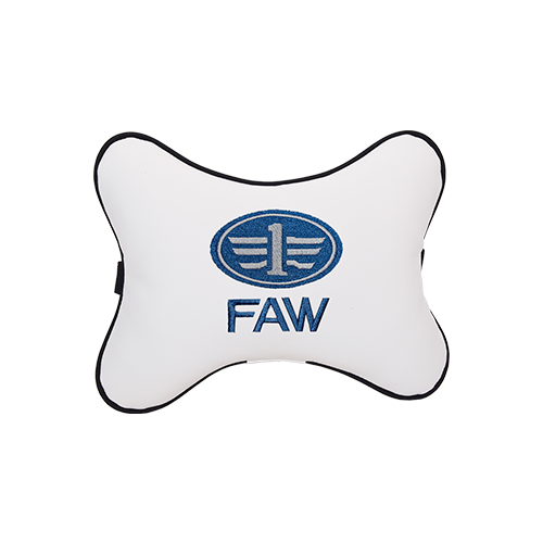 фото Подушка на подголовник экокожа milk с логотипом автомобиля faw vital technologies