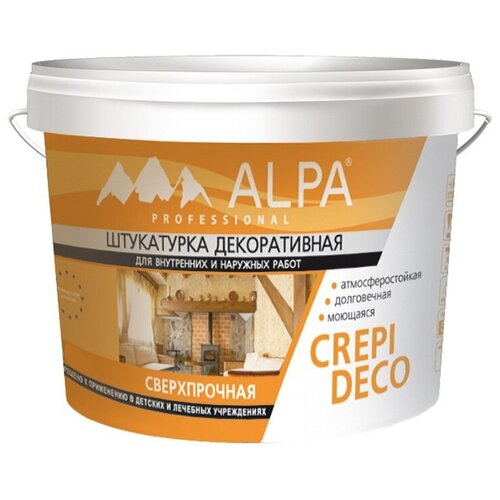 Декоративное покрытие Alpa Crepi Deco шуба, 2.5 мм, белый, 15 кг