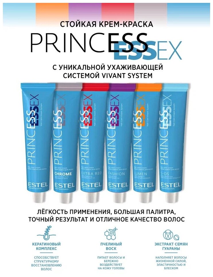 ESTEL Princess Essex крем-краска для волос, 1/0 черный классический, 60 мл