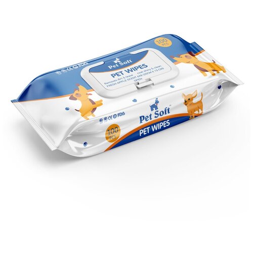 Салфетки влажные PET SOFT WIPES для животных уп.100шт