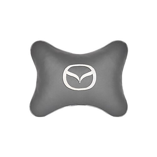 фото Подушка на подголовник экокожа l. grey с логотипом автомобиля mazda vital technologies