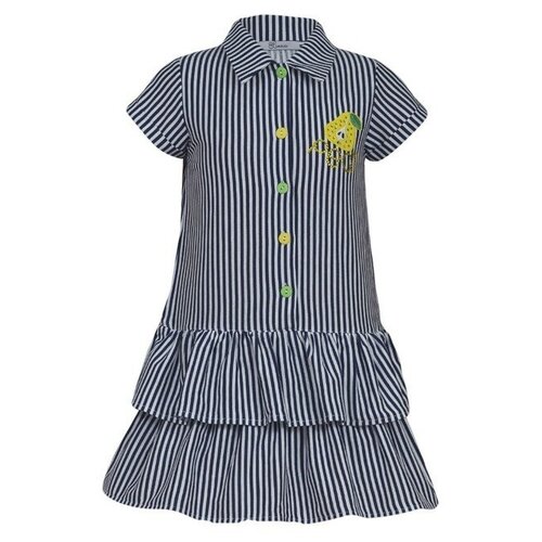 фото Платье для девочки, цвет синий/белый, рост 116 см нет бренда