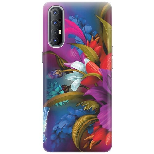 фото Ультратонкий силиконовый чехол-накладка для oppo reno3 pro с принтом "фантастические цветы" gosso