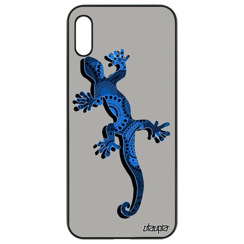 фото Модный чехол для мобильного // honor 8a // "саламандра" варан василиск, utaupia, синий