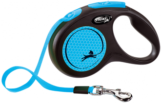 Поводок-рулетка для собак Flexi New Neon S ленточный синий 5 м