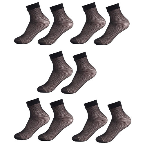 Женские носки Лариса средние, капроновые, в сетку, 5 пар, размер 36-40, черный
