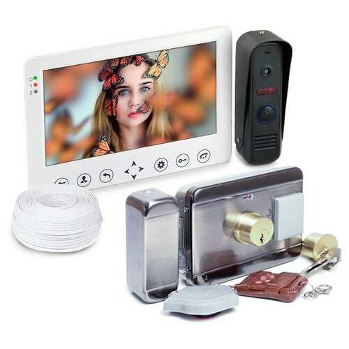 Набор: видеодомофон с записью по датчику движения HDcom W715 и электромеханический замок Anxing Lock-AX066 для дома