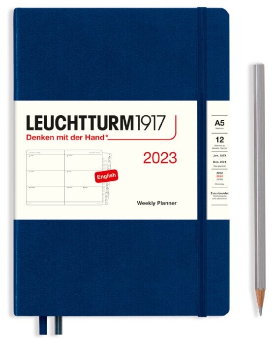 Еженедельник датированный Leuchtturm1917 Medium, 72 листа, А5, синий неви