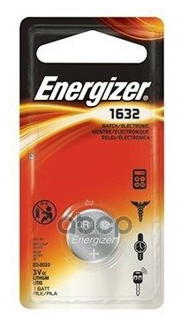 Батарейка Литиевая Energizer Lithium Cr1632 3v Упаковка 1 Шт. E300844102 Energizer арт. E300844102