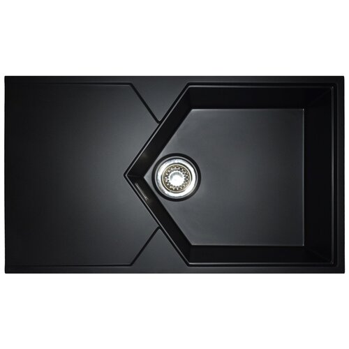 фото Мойка кухонная врезная kitkraken sea, цвет черный, 850х500х210 мм / раковина для кухни