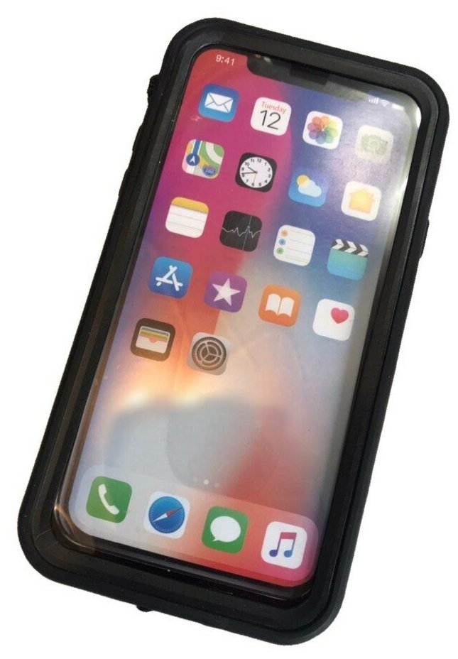 Водонепроницаемый противоударный чехол для iPhone Xs Max (Waterproof IP68 ISO 9001) глубиной до 2 метров, черно-прозрачный
