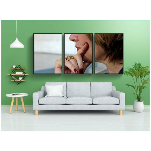 фото Набор модулных постеров для интерьера "заботливая, отражение, наблюдая" 60x90 см. в тубусе, без рамки lotsprints