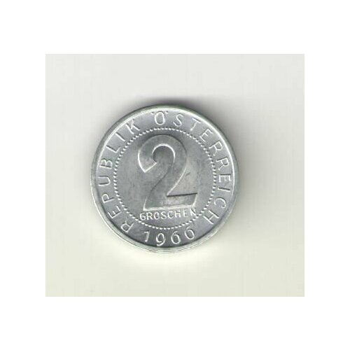 Монета 2 гроша Австрия 1966