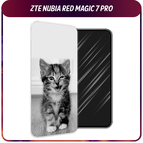 Силиконовый чехол на ZTE Nubia Red Magic 7 Pro / ЗТЕ Нубиа Ред Меджик 7 Про Подмигивающий котенок силиконовый чехол на zte nubia red magic 7 pro зте нубиа ред меджик 7 про мона лиза