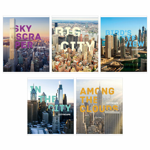 Тетрадь А5,80 листов, на скрепке, клетка, Green Island,5 шт,8782/5