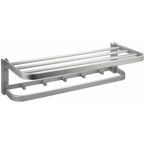 Полка для полотенца с опорой, большая, матовая алюминиевая