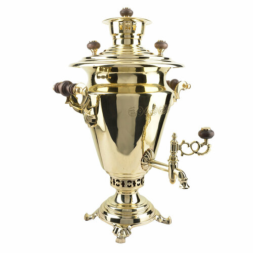 Самовар антикварный на дровах 4 л формы Рюмка наследников Н А Воронцова с трубой золотой уценка 54222₽