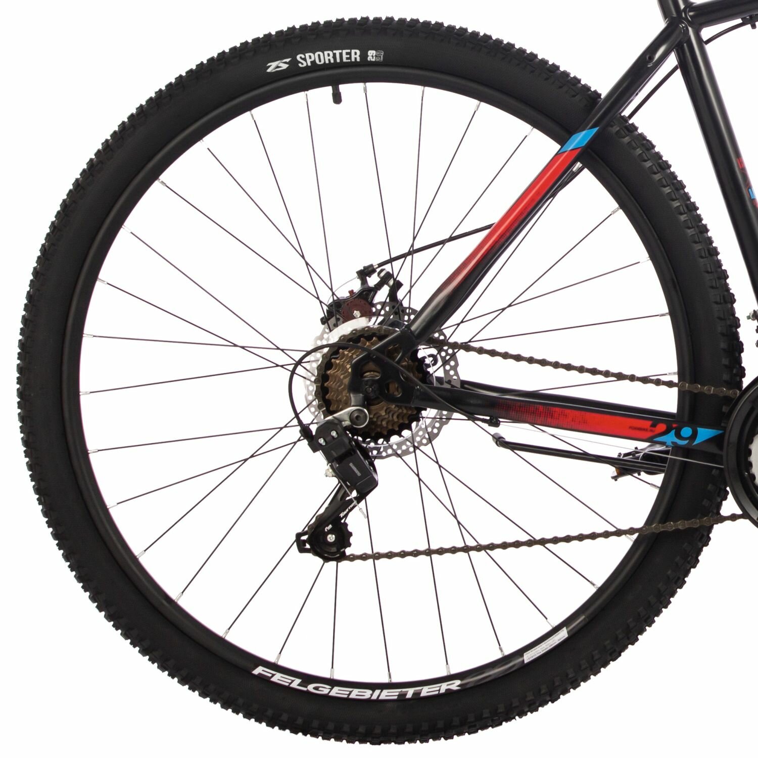 Велосипед FOXX 29" CAIMAN черный, сталь, размер 18" 2024 год