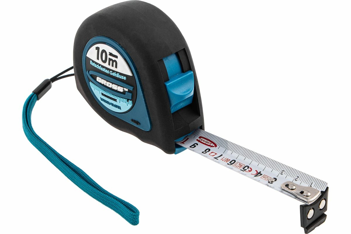 GROSS Рулетка Ergonomisch 10 м x 25 мм, магнитный обрезиненный зацеп 31105
