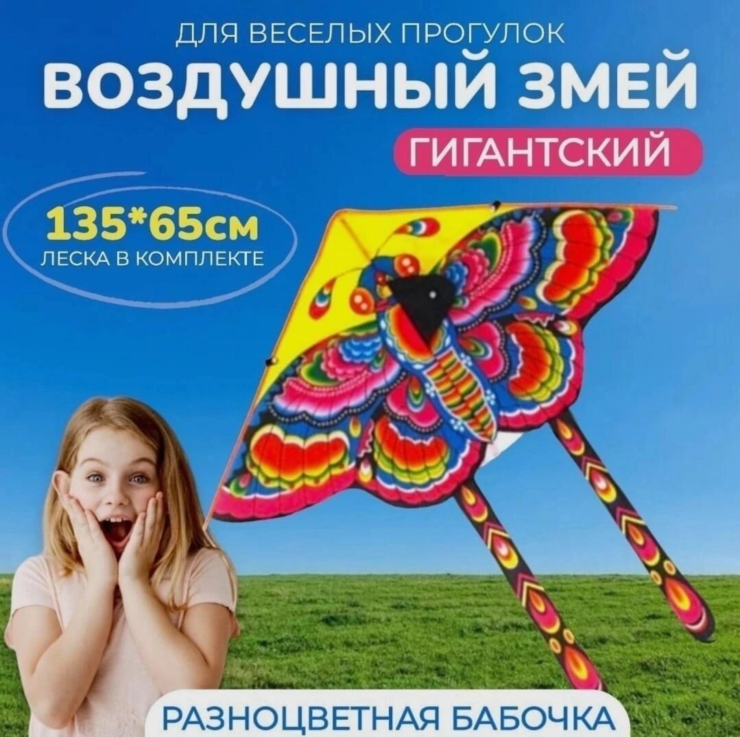 Воздушный змей Бабочка, 135х65 см