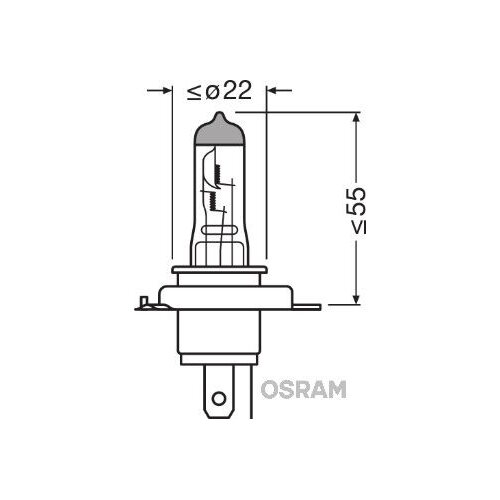 Галогенная лампа OSRAM ORIGINAL LINE H4 24V 75/70W 3200К - фото №8