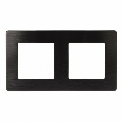 ЭРА рамка для розеток и выключателей Серия 12 12-5102-06 на 2 поста, Сатин, чёрный Б0052514 (80 шт.) рамка для розеток и выключателей electraline 2 поста цвет чёрный