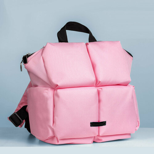 Женский стеганый рюкзак розовый