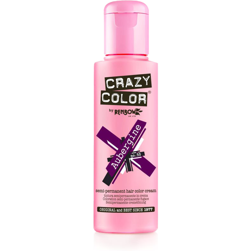 Crazy Color Краситель прямого действия Semi-Permanent Hair Color Cream, 50 aubergine, 100 мл