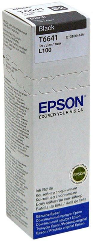 Чернила Epson T6641 C13T66414A/C13T664198 чер. для L100