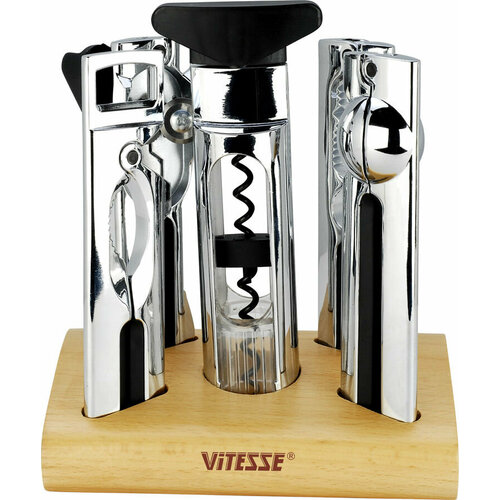 Набор кухонных принадлежностей VITESS 5 предметов штопор чеснокодавка орехокол консервный ключ открывалка для бутылок 1890₽