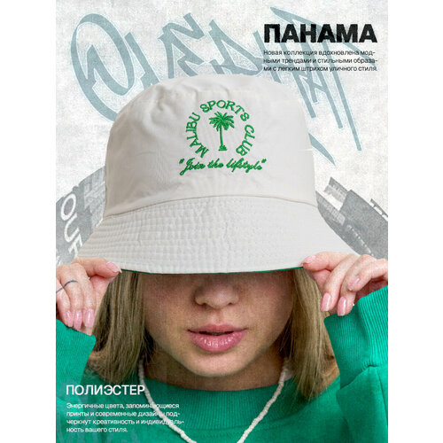 фото Панама overhat, размер единый, зеленый, белый