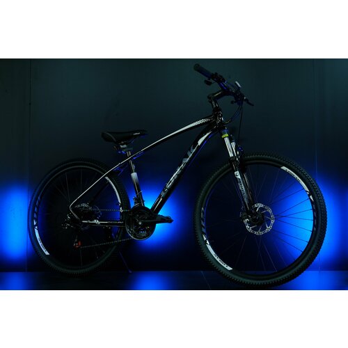 Велосипед Lorak M-04 Prom черно-белый, алюминиевая рама 21 дюйм под рост 180-195 см, двойной обод, 27,5 дюймов