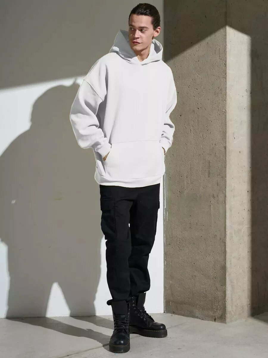 Худи Uzcotton, размер 46-48\M, , белый — фото 1