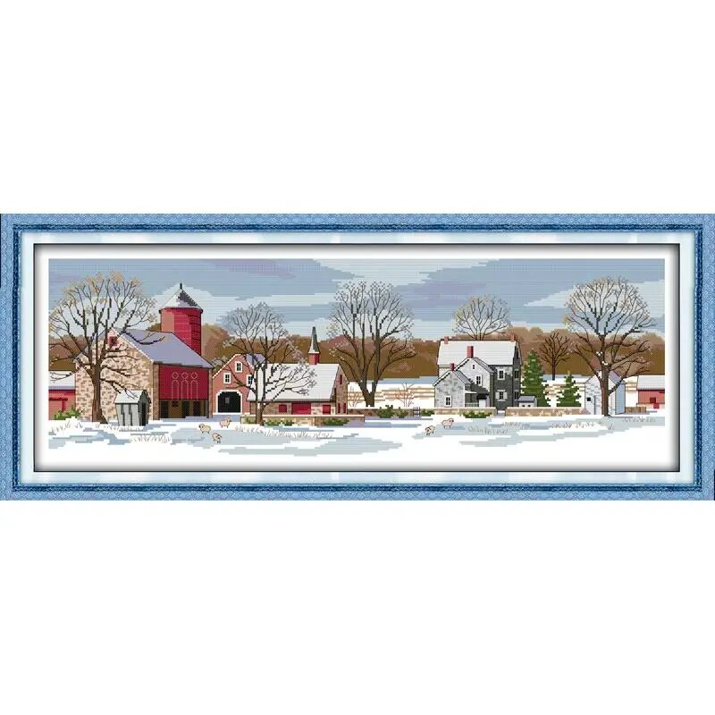 Набор для вышивки крестом Joy Sunday "Страна идиллической красоты", 11CT, 14CT, 14CT White Cloth, Белый