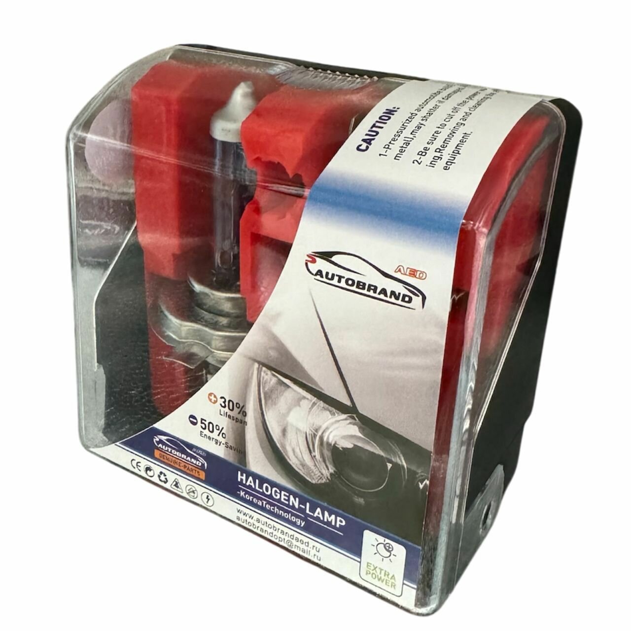 Лампа галогенная H4 12V 55W+30% ,2 шт — фото 1