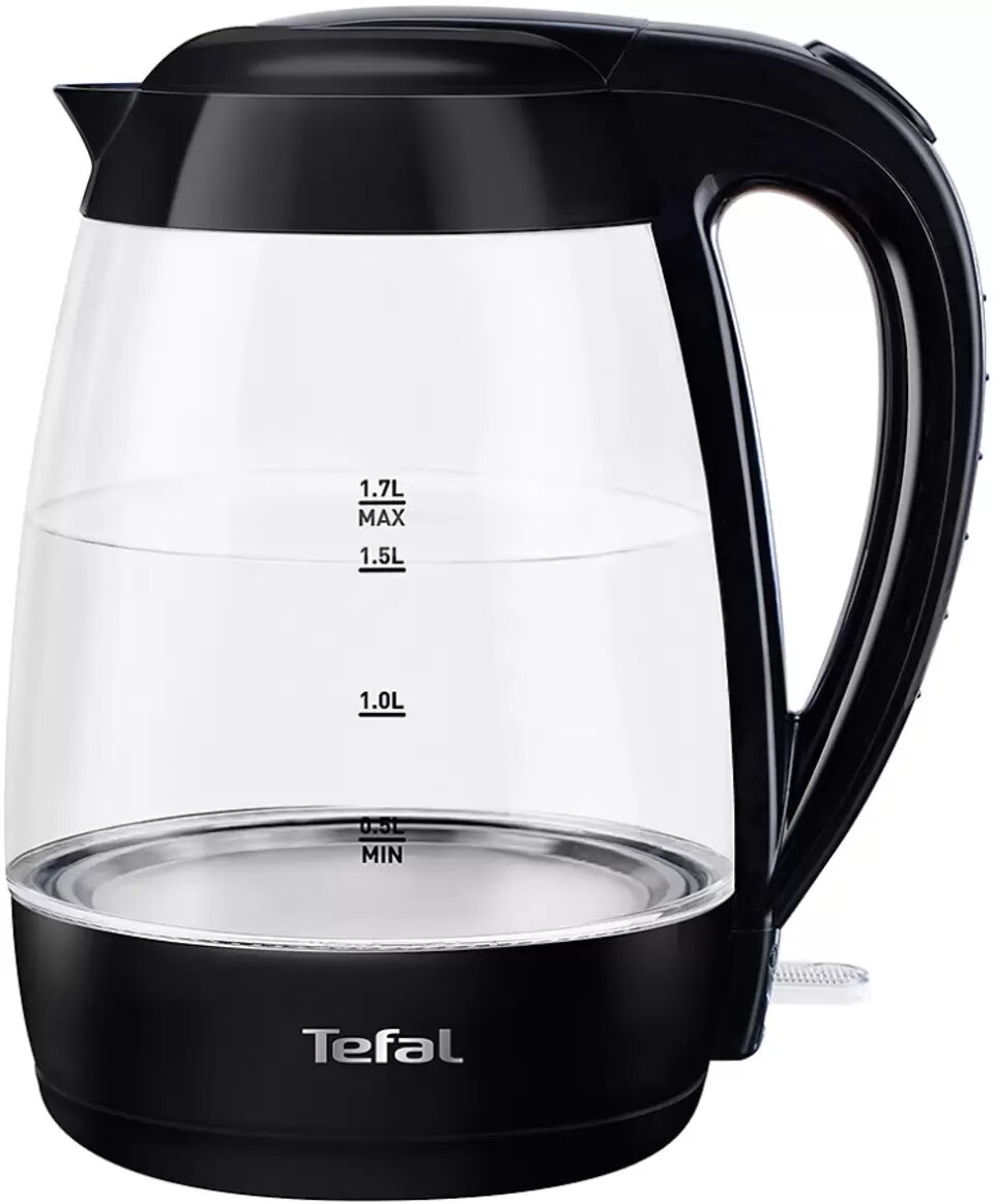 Электрочайник Tefal Glass KO4508, пластик/стекло, 2400Вт, 1,7л, чёрный