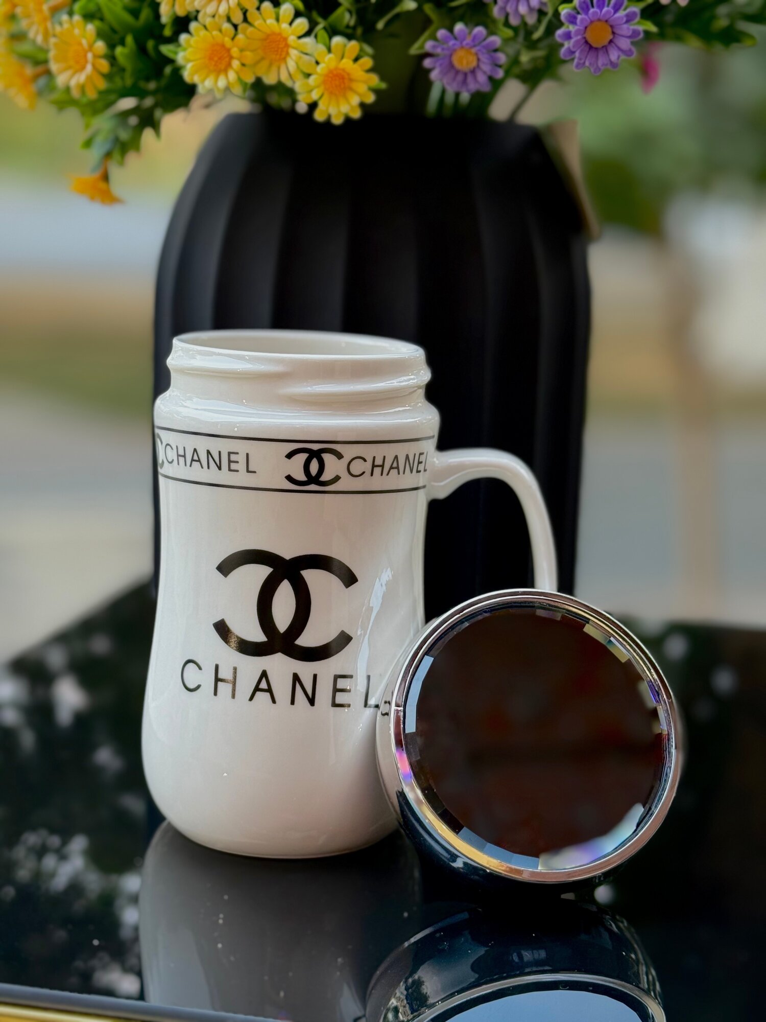 Кружка с крышкой , керамика, 350-450мл