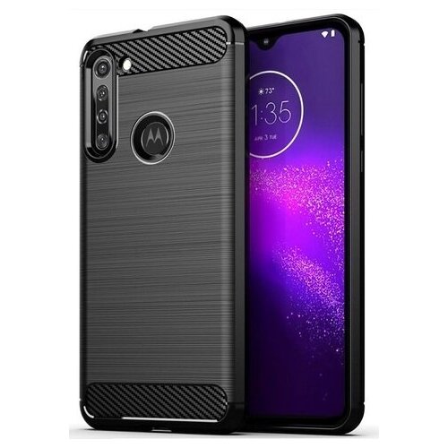 фото Мягкий защитный чехол в стиле карбон на motorola g8, серия carbon от caseport