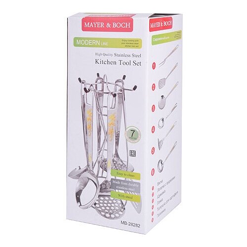фото Набор кухонных принадлежностей "mayer & boch", на подставке, 7 предметов