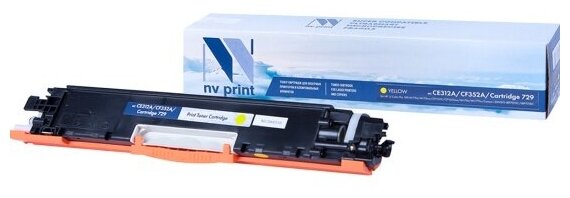 Картридж NV Print NV-CE312A/CF352A/NV-729 Yellow для Hewlett-Packard LaserJet Color Pro 100 M175a/M175nw/CP1025/CP1025nw/M176n/M177fw/Canon i-SENSYS LBP7010C/LBP7018С (1000k)